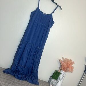 Motherhood Maternity Azure Blue Sleeveless Tank Maxi Dress Medium